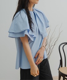 フリルカラーチュニックブラウス