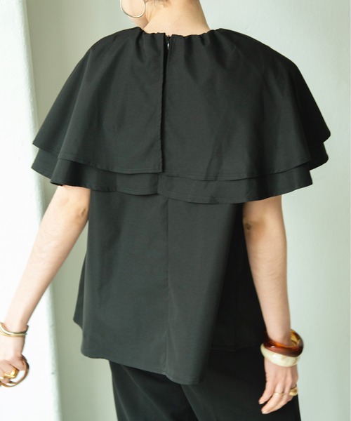 HANNE（アン）の「フリルカラーチュニックブラウス（シャツ/ブラウス・レディース・ホワイト/ブラック/ブルー・フリー）」の10枚目の写真