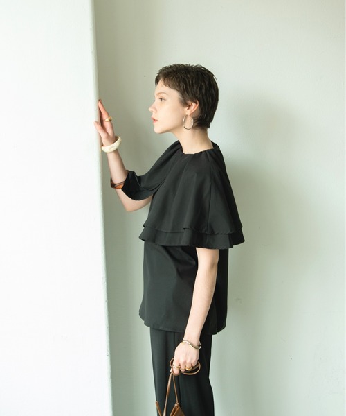 HANNE（アン）の「フリルカラーチュニックブラウス（シャツ/ブラウス・レディース・ホワイト/ブラック/ブルー・フリー）」の15枚目の写真