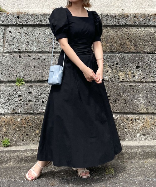 archives（アルシーヴ）の「ウエストドロストワンピース（ワンピース・レディース・ブラック/オレンジ/ブルー・MEDIUM）」の14枚目の写真