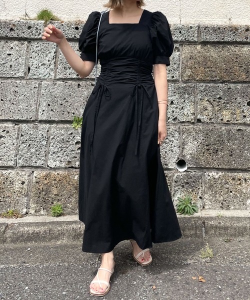 archives（アルシーヴ）の「ウエストドロストワンピース（ワンピース・レディース・ブラック/オレンジ/ブルー・MEDIUM）」の15枚目の写真