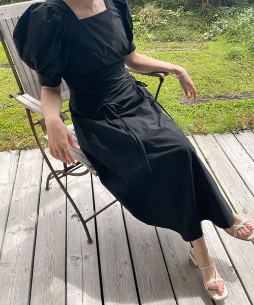 archives（アルシーヴ）の「ウエストドロストワンピース（ワンピース・レディース・ブラック/オレンジ/ブルー・MEDIUM）」の17枚目の写真