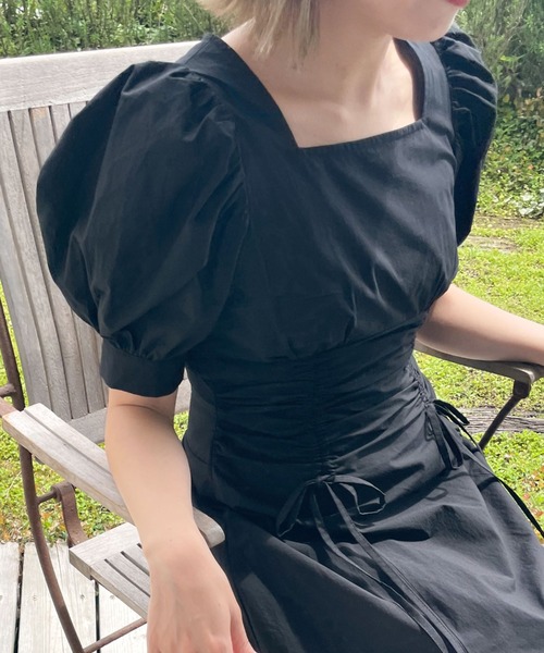 archives（アルシーヴ）の「ウエストドロストワンピース（ワンピース・レディース・ブラック/オレンジ/ブルー・MEDIUM）」の18枚目の写真