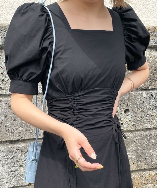 archives（アルシーヴ）の「ウエストドロストワンピース（ワンピース・レディース・ブラック/オレンジ/ブルー・MEDIUM）」の19枚目の写真