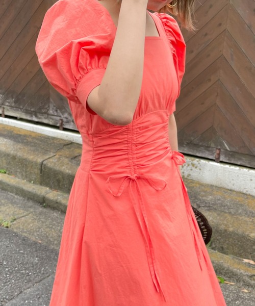 archives（アルシーヴ）の「ウエストドロストワンピース（ワンピース・レディース・ブラック/オレンジ/ブルー・MEDIUM）」の11枚目の写真