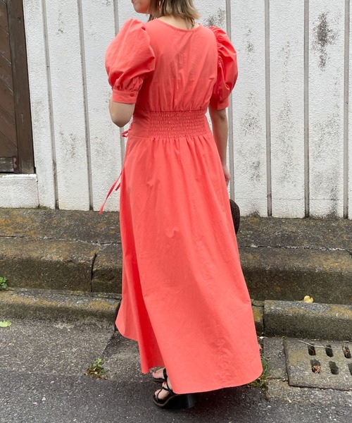 archives（アルシーヴ）の「ウエストドロストワンピース（ワンピース・レディース・ブラック/オレンジ/ブルー・MEDIUM）」の10枚目の写真