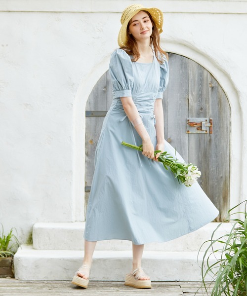 archives（アルシーヴ）の「ウエストドロストワンピース（ワンピース・レディース・ブラック/オレンジ/ブルー・MEDIUM）」の5枚目の写真