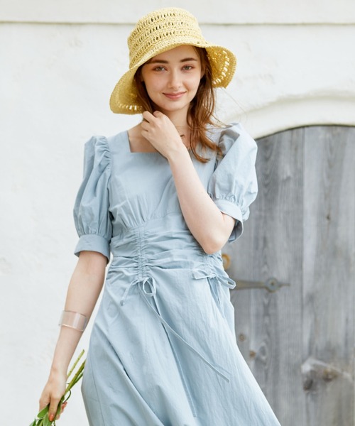 archives（アルシーヴ）の「ウエストドロストワンピース（ワンピース・レディース・ブラック/オレンジ/ブルー・MEDIUM）」の7枚目の写真