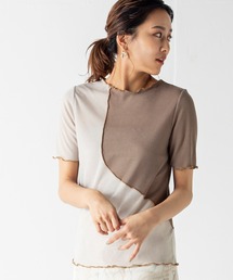 バイカラーメロートップス