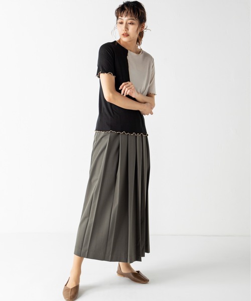 MILLION CARATS（ミリオンカラッツ）の「バイカラーメロートップス（Tシャツ/カットソー・レディース・ブラック/グレー/ベージュ・FREE）」の6枚目の写真