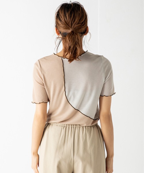 MILLION CARATS（ミリオンカラッツ）の「バイカラーメロートップス（Tシャツ/カットソー・レディース・ブラック/グレー/ベージュ・FREE）」の11枚目の写真