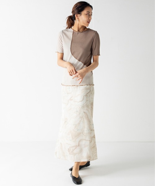 MILLION CARATS（ミリオンカラッツ）の「バイカラーメロートップス（Tシャツ/カットソー・レディース・ブラック/グレー/ベージュ・FREE）」の17枚目の写真