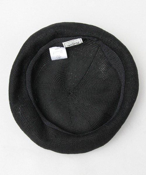 CAMBIO リネンブレンド サーモベレー帽 ブラック VINTAGE PAINTED BERET(ONESIZE BLACK): ベレー｜帽子通販