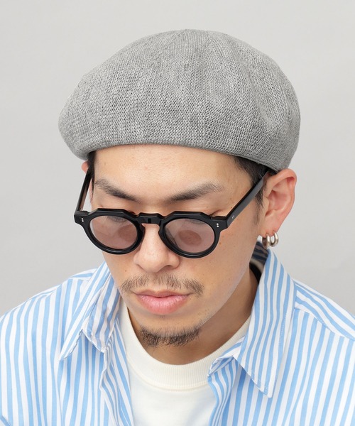 mko12738-Linen Blend Thermo Beret ベレー帽（ハンチング
