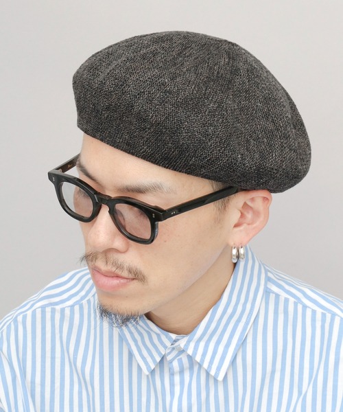 Basiquenti（ベーシックエンティ）の「麻混 リネン サーモ ベレー帽（ハンチング/ベレー帽・メンズ・ベージュ/ブラック/ブラウン/グレー/ネイビー/ナチュラル/チャコール・FREE）」の18枚目の写真