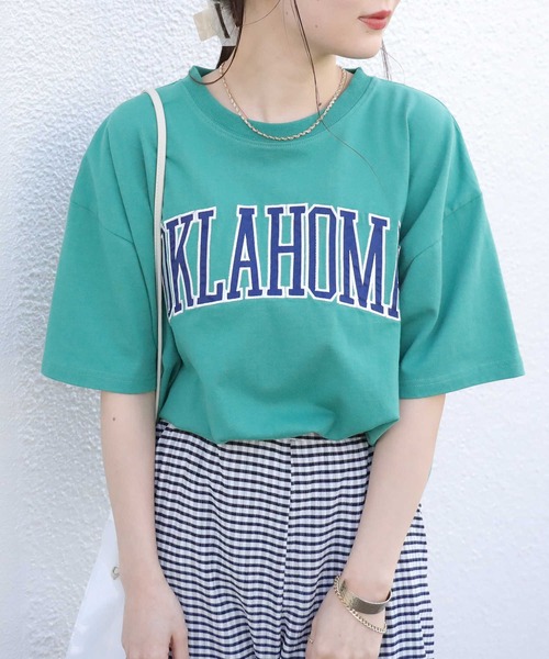 HONEYSUCKLE ROSE（ハニーサックルローズ）の「【HONEYSUCKLE ROSE】ビッグロゴプリントＴ（Tシャツ/カットソー・レディース・ホワイト/ネイビー/グリーン・M/L）」の3枚目の写真