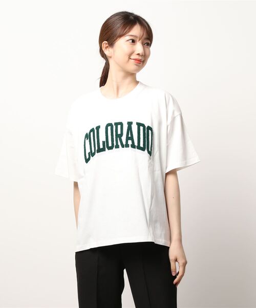 HONEYSUCKLE ROSE（ハニーサックルローズ）の「【HONEYSUCKLE ROSE】ビッグロゴプリントＴ（Tシャツ/カットソー・レディース・ホワイト/ネイビー/グリーン・M/L）」の22枚目の写真