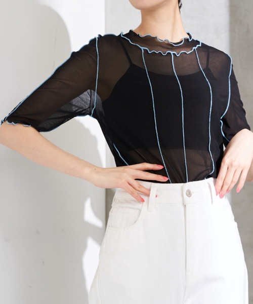 Solace（ソレイス）の「配色メロウシアートップス（Tシャツ/カットソー・レディース・ブラック/レッド/グリーン/その他・FREE）」の16枚目の写真