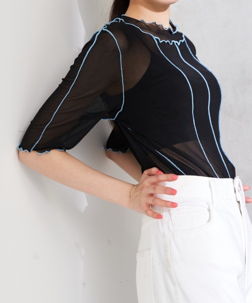 Solace（ソレイス）の「配色メロウシアートップス（Tシャツ/カットソー・レディース・ブラック/レッド/グリーン/その他・FREE）」の14枚目の写真