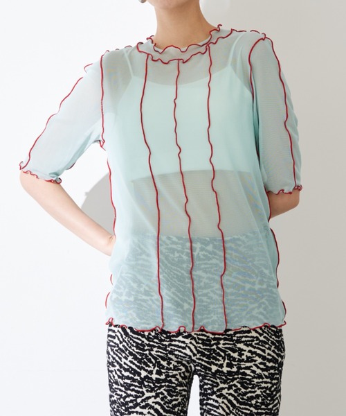 Solace（ソレイス）の「配色メロウシアートップス（Tシャツ/カットソー・レディース・ブラック/レッド/グリーン/その他・FREE）」の10枚目の写真