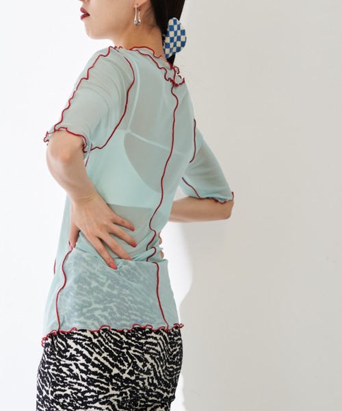 Solace（ソレイス）の「配色メロウシアートップス（Tシャツ/カットソー・レディース・ブラック/レッド/グリーン/その他・FREE）」の9枚目の写真