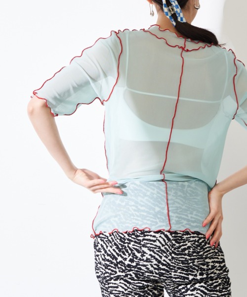 Solace（ソレイス）の「配色メロウシアートップス（Tシャツ/カットソー・レディース・ブラック/レッド/グリーン/その他・FREE）」の8枚目の写真