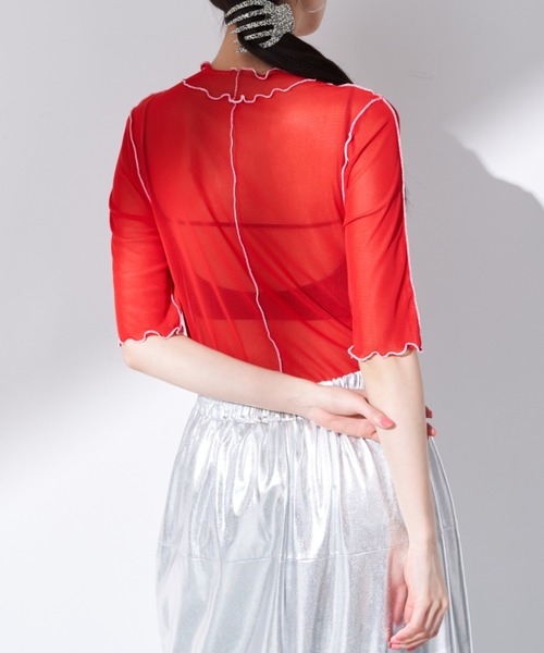 Solace（ソレイス）の「配色メロウシアートップス（Tシャツ/カットソー・レディース・ブラック/レッド/グリーン/その他・FREE）」の6枚目の写真