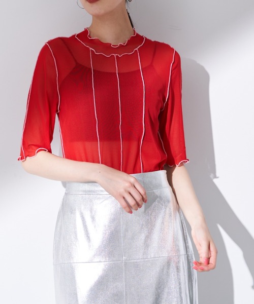 Solace（ソレイス）の「配色メロウシアートップス（Tシャツ/カットソー・レディース・ブラック/レッド/グリーン/その他・FREE）」の18枚目の写真