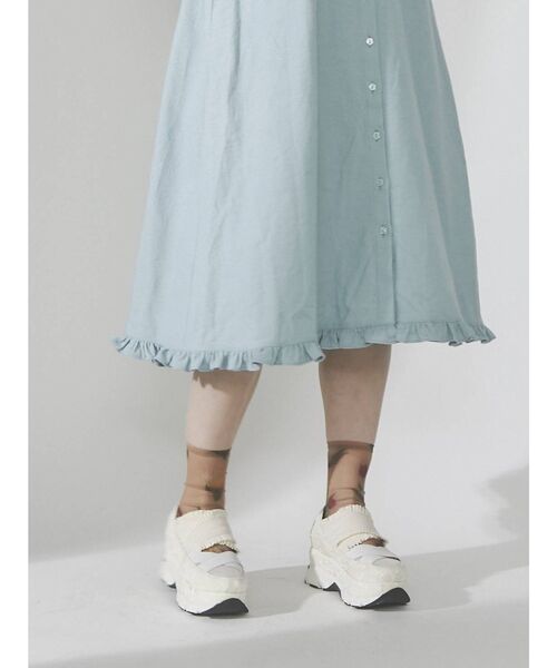 merry jenny（メリージェニー）の「ジャガードフリルバンドスニーカー（スニーカー・レディース・アイボリー/ブラック・SMALL/MEDIUM/LARGE）」の15枚目の写真