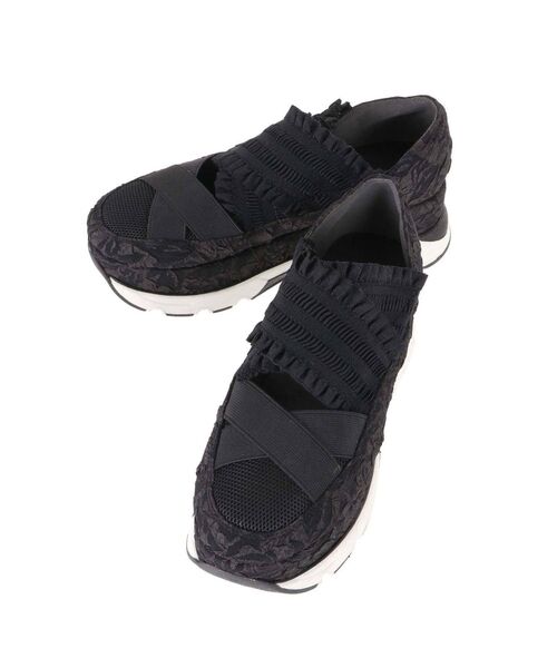 merry jenny（メリージェニー）の「ジャガードフリルバンドスニーカー（スニーカー・レディース・アイボリー/ブラック・SMALL/MEDIUM/LARGE）」の21枚目の写真