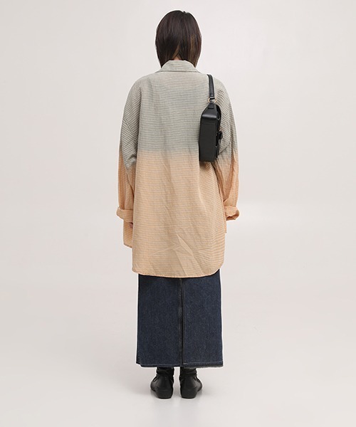 MASONPRINCE(メイソンプリンス)の「【MASONPRINCE】Oversized dyed open collar shirt CS2096(シャツ/ブラウス・メンズ・ライトカーキ/ネイビー・S/L/M)」の8枚目の写真