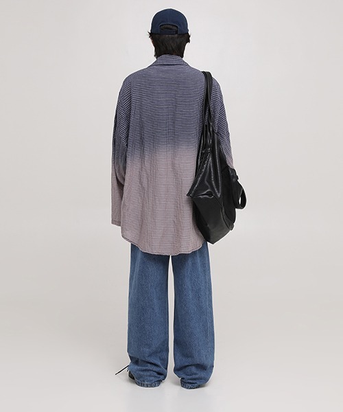 MASONPRINCE(メイソンプリンス)の「【MASONPRINCE】Oversized dyed open collar shirt CS2096(シャツ/ブラウス・メンズ・ライトカーキ/ネイビー・S/L/M)」の12枚目の写真
