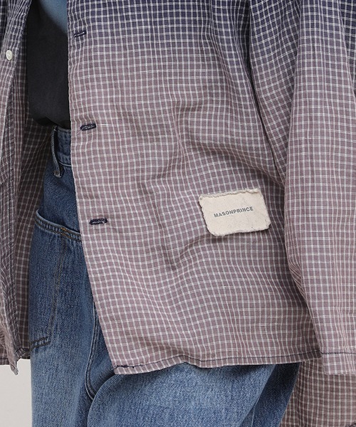 MASONPRINCE(メイソンプリンス)の「【MASONPRINCE】Oversized dyed open collar shirt CS2096(シャツ/ブラウス・メンズ・ライトカーキ/ネイビー・S/L/M)」の13枚目の写真