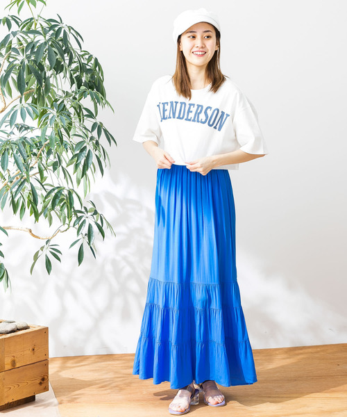 HEYUMM(ヘユム)の「カレッジロゴクロップドTシャツ(Tシャツ/カットソー・レディース・ブラック/イエロー/オフホワイト・ONE)」の21枚目の写真