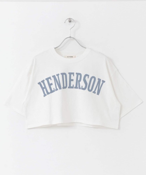 HEYUMM(ヘユム)の「カレッジロゴクロップドTシャツ(Tシャツ/カットソー・レディース・ブラック/イエロー/オフホワイト・ONE)」の16枚目の写真