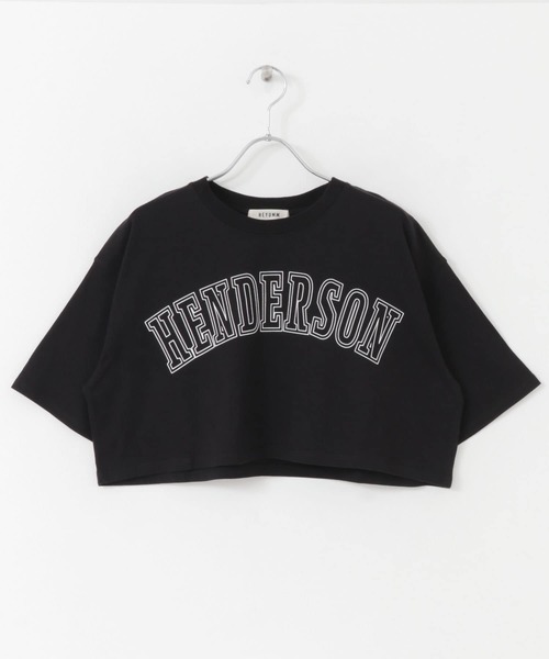 HEYUMM(ヘユム)の「カレッジロゴクロップドTシャツ(Tシャツ/カットソー・レディース・ブラック/イエロー/オフホワイト・ONE)」の17枚目の写真