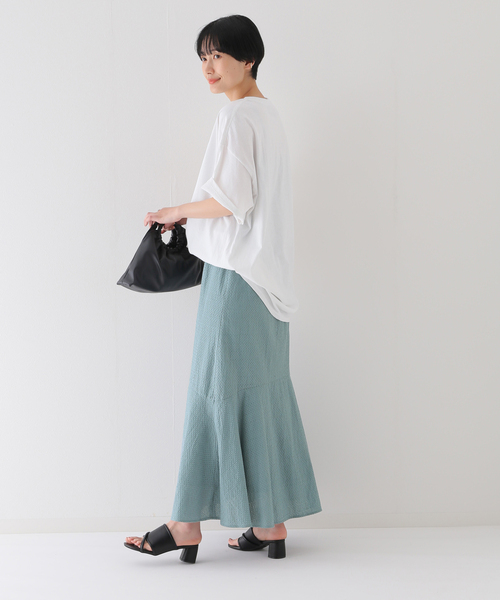 B.C STOCK（ベーセーストック）の「フロントボタン レースマーメイドスカート（スカート・レディース・ブラック/ホワイト/サックスブルー・FREE）」の13枚目の写真