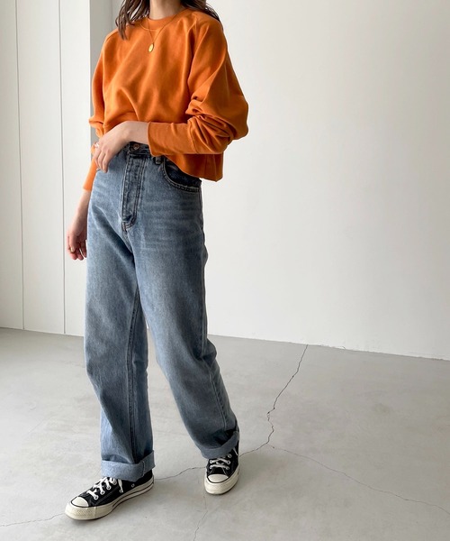 CANAL JEAN（キャナルジーン）の「スウェットカットソー（スウェット・レディース・ミント・ONE SIZE）」の3枚目の写真