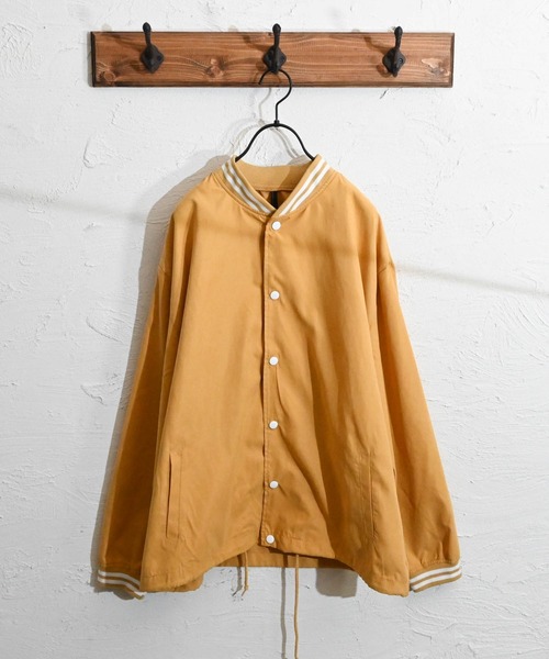 Ritzy(リッツィー)の「ポリピーチスタジアムシャツジャケット(ノーカラージャケット・メンズ・イエロー/グリーン/チャコール・LARGE/MEDIUM/X-LARGE)」の15枚目の写真