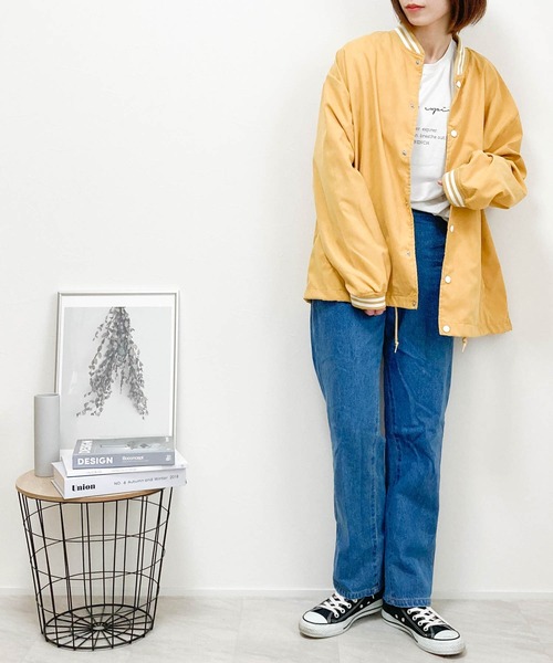 Ritzy(リッツィー)の「ポリピーチスタジアムシャツジャケット(ノーカラージャケット・メンズ・イエロー/グリーン/チャコール・LARGE/MEDIUM/X-LARGE)」の16枚目の写真