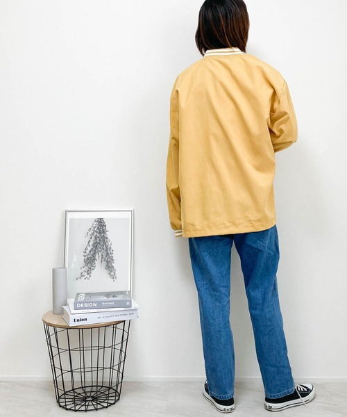 Ritzy(リッツィー)の「ポリピーチスタジアムシャツジャケット(ノーカラージャケット・メンズ・イエロー/グリーン/チャコール・LARGE/MEDIUM/X-LARGE)」の12枚目の写真