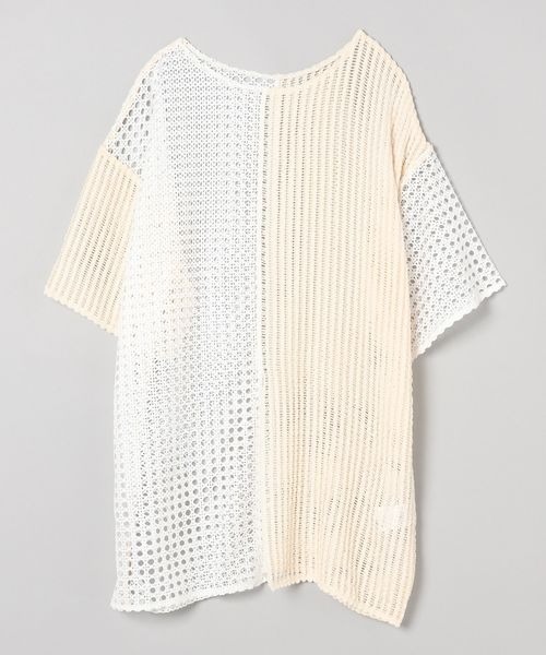 JEANASIS（ジーナシス）の「2WAYパターンキリカエメッシュTEE/299266（Tシャツ/カットソー・レディース・ブラック/オフホワイト/ベージュ系その他・FREE）」の7枚目の写真