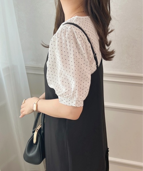apres jour（アプレジュール）の「シアードットブラウス＋インナー【ZOZOTOWN限定アイテム】（シャツ/ブラウス・レディース・ブラック/オフホワイト/ミント・X-LARGE/フリー）」の8枚目の写真