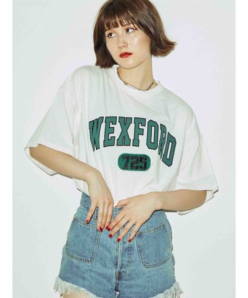 jouetie(ジュエティ)の「カレッジスーパーBIG Tシャツ(Tシャツ/カットソー・レディース・ブラック/オフホワイト/イエロー・MEDIUM)」の1枚目の写真