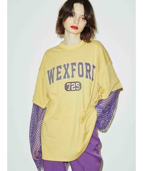 jouetie(ジュエティ)の「カレッジスーパーBIG Tシャツ(Tシャツ/カットソー・レディース・ブラック/オフホワイト/イエロー・MEDIUM)」の3枚目の写真