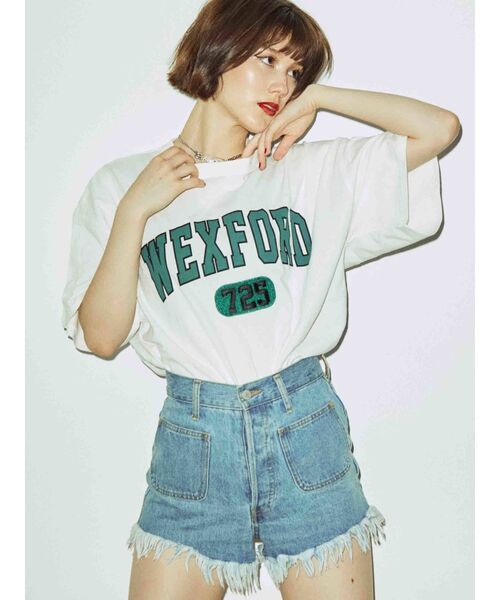 jouetie(ジュエティ)の「カレッジスーパーBIG Tシャツ(Tシャツ/カットソー・レディース・ブラック/オフホワイト/イエロー・MEDIUM)」の5枚目の写真