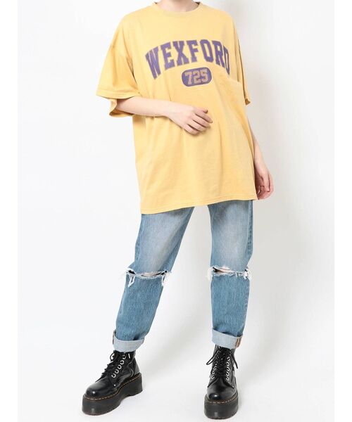 jouetie(ジュエティ)の「カレッジスーパーBIG Tシャツ(Tシャツ/カットソー・レディース・ブラック/オフホワイト/イエロー・MEDIUM)」の21枚目の写真