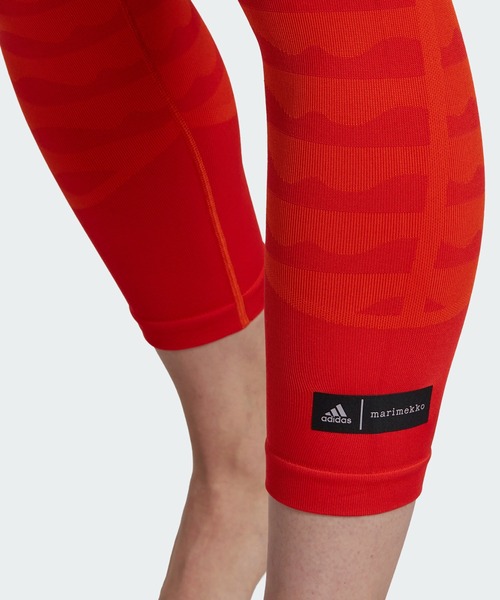 adidas（アディダス）の「マリメッコ AEROKNIT 7/8丈タイツ / ヨガウェア / アディダス（レディース）（レギンス/スパッツ・レディース・オレンジ/ブルー・MEDIUM/X-LARGE）」の4枚目の写真