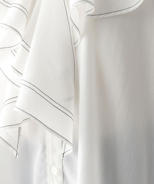 LEPSIM（レプシィム）の「フカVネックフリルブラウス　294913（シャツ/ブラウス・レディース・オフホワイト/ライトピンク/ブラック・FREE）」の14枚目の写真