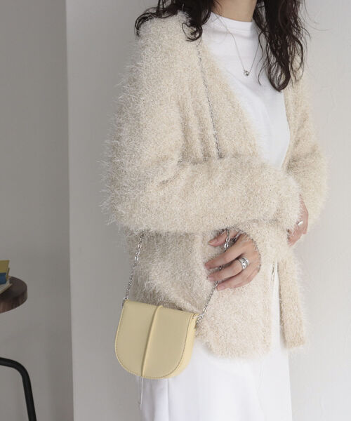 fredy emue（フレディエミュ）の「チェーンミニポシェット（ショルダーバッグ・レディース・ピンク/ブラック/オフホワイト/イエロー/ライトグリーン・FREE）」の9枚目の写真